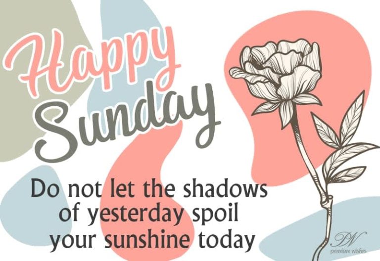 Do not let the shadows of yesterday spoil your sunshine today – Happy Sunday