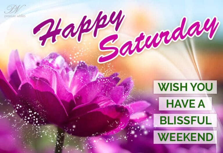 Happy Saturday – Wish you have a blissful weekend
