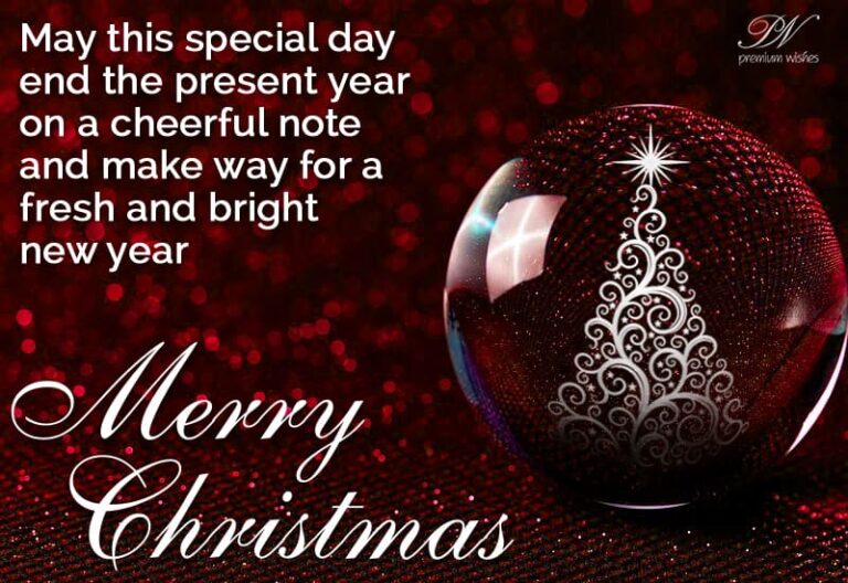 Merry Christmas – May this special day and the present year on a cheerful note and make a way for a fresh and bright new year