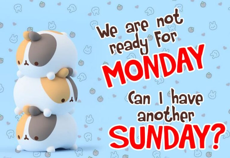 We are not ready for Monday, Can we have another Sunday?