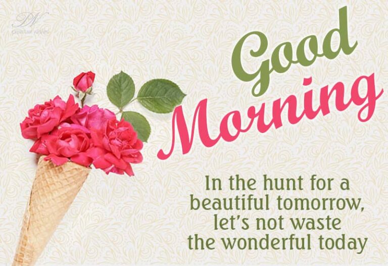 Good Morning – In the hunt for a beautiful tomorrow let’s not waste the wonderful today