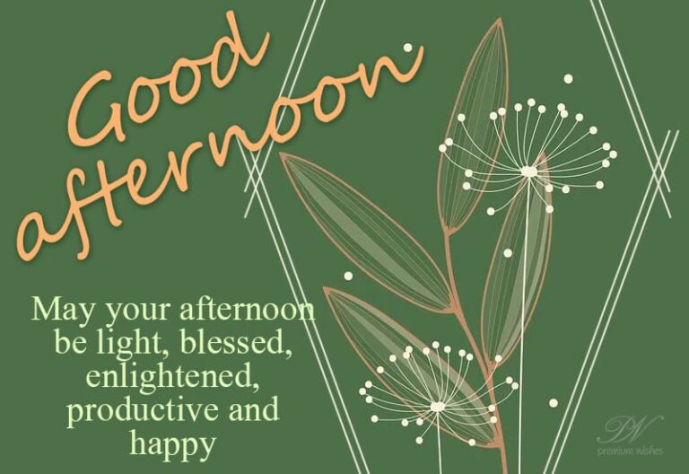 Good Afternoon – May your afternoon be light, blessed, enlightened, productive and happy