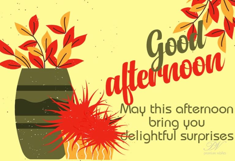 Good Afternoon – May this afternoon bring you delightful surprises