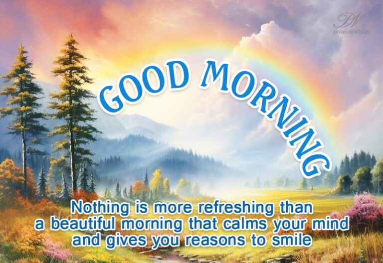 Good Morning – Nothing is more refreshing than beautiful morning that calms your mind and gives your reasons to smile