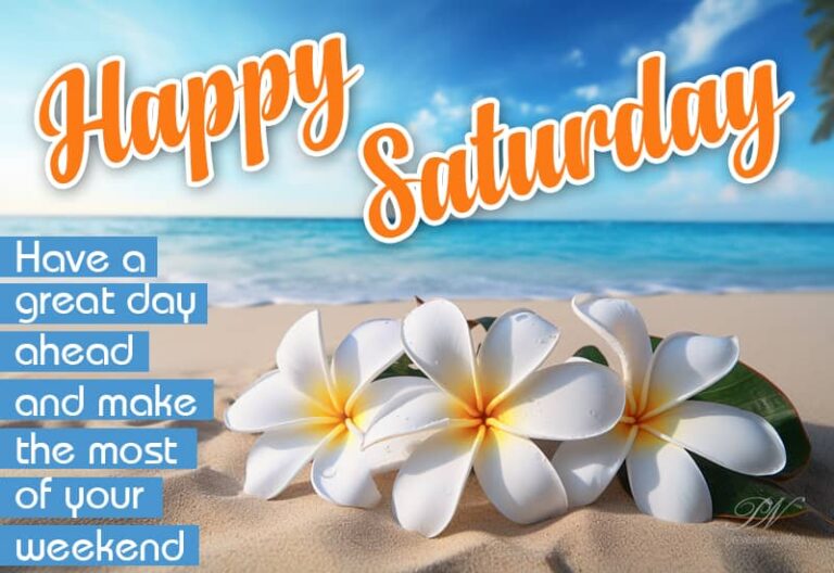 Happy Saturday – Have a great day ahead and make the most of your weekend