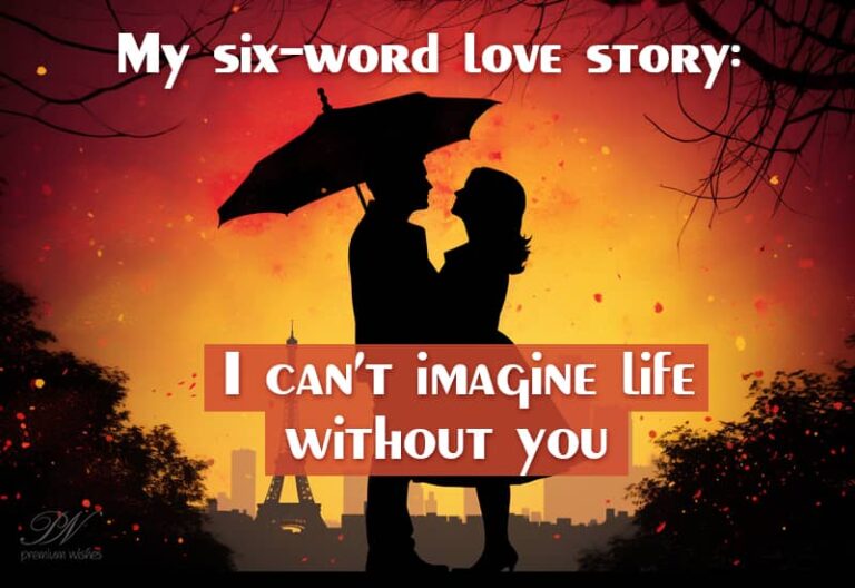 My Six Word Love Story – I can’t image life without you