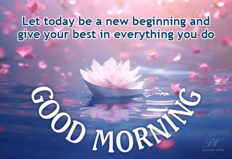 Let today be a new beginning and give your best in everything you do – Good Morning