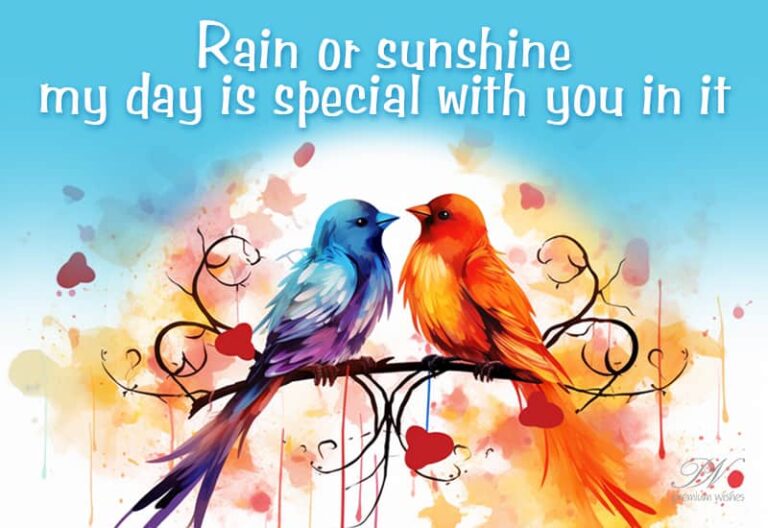 Rain or sunshine, my day is special with you in it