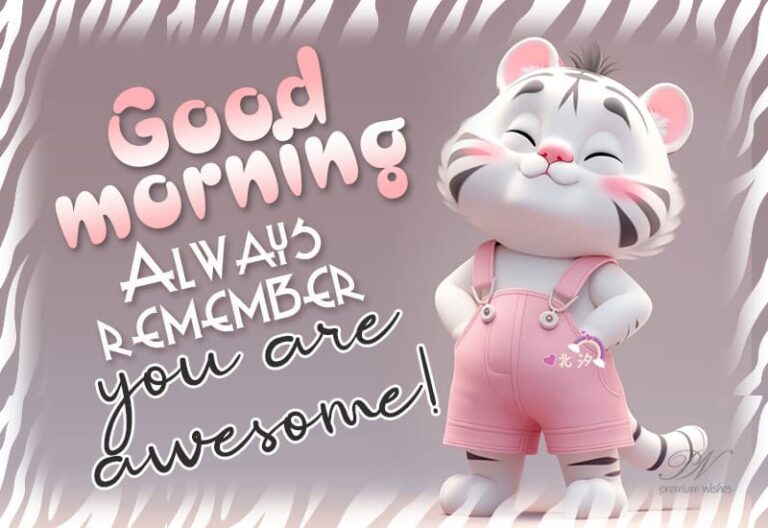 Good Morning – Always remember you are awesome
