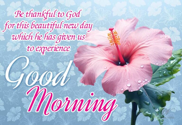 Good Morning – Be thankful to God for this beautiful new day which he has given us to experience