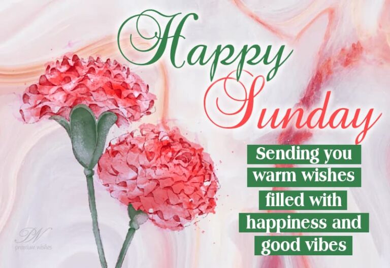 Happy Sunday – Sending you warm wishes filled with happiness and good vibes