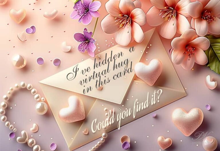 I have hidden a virtual hug in this card – Did you find it?