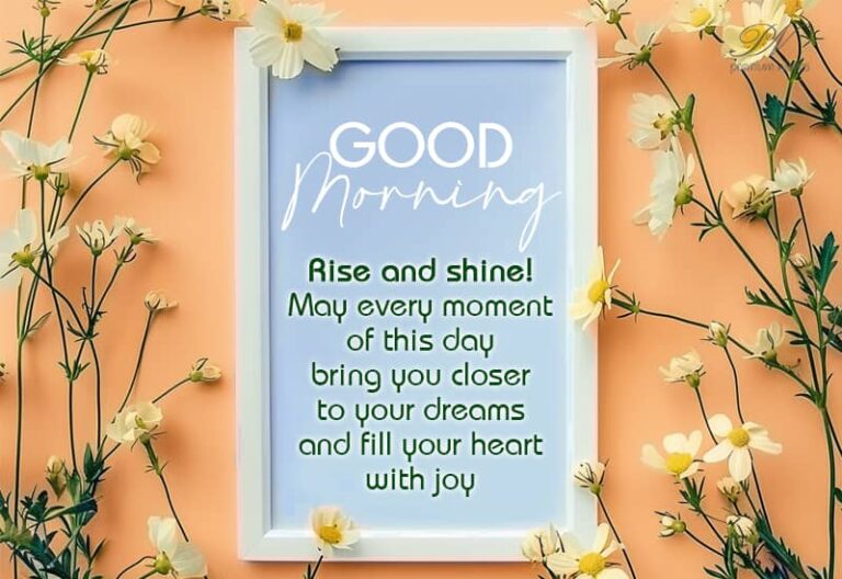 Good Morning – Rise and shine! May every moment of this day bring you closer to your dreams