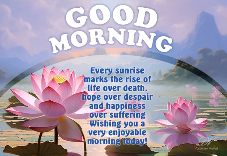 Good Morning – Every sunrise marks the rise of life over death