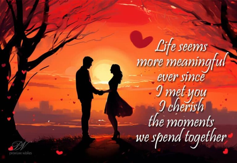 Life seems more meaningful ever since I met you