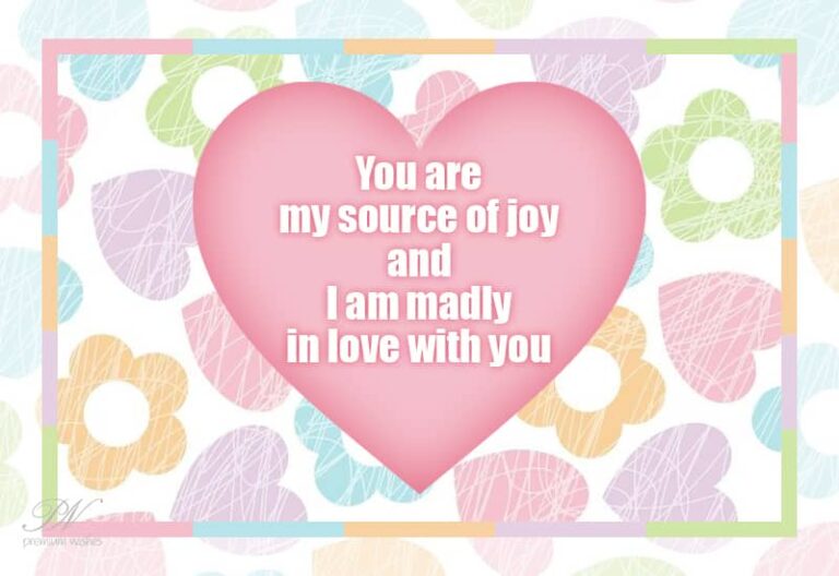 You are my source of joy and I am madly in love with you