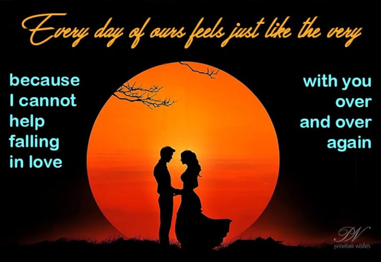 I cannot help falling in love with you over and over again