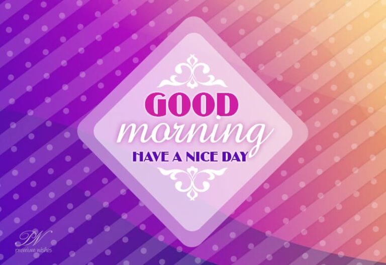 Good Morning – Rise, shine and have a nice day