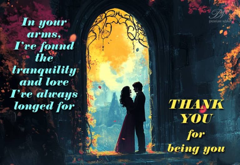 In your arms I have found the tranquility and love I have always longed for
