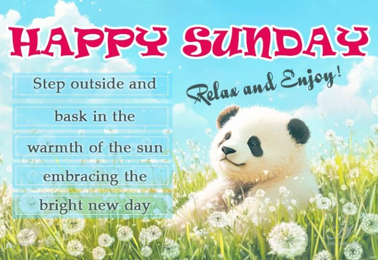 Happy Sunday – Step outside and bask in the warmth of the Sun embracing the bright new day