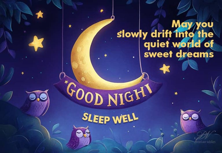 May you slowly drift into the quiet world of sweet dreams – Good Night – Sleep Well