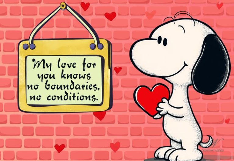 My love for you knows no boundaries and conditions