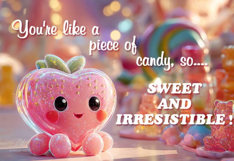 You are like a piece of candy, so sweet and irresistible