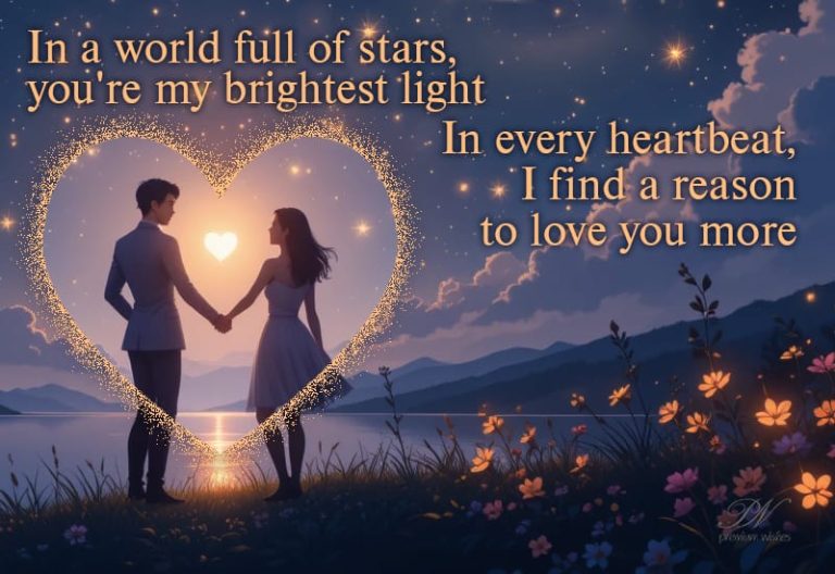 In a world full of stars, you’re my brightest light In every heartbeat, I find a reason to love you more