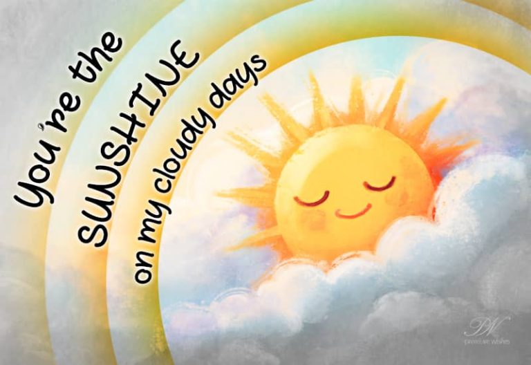 You’re the sunshine on my cloudy days