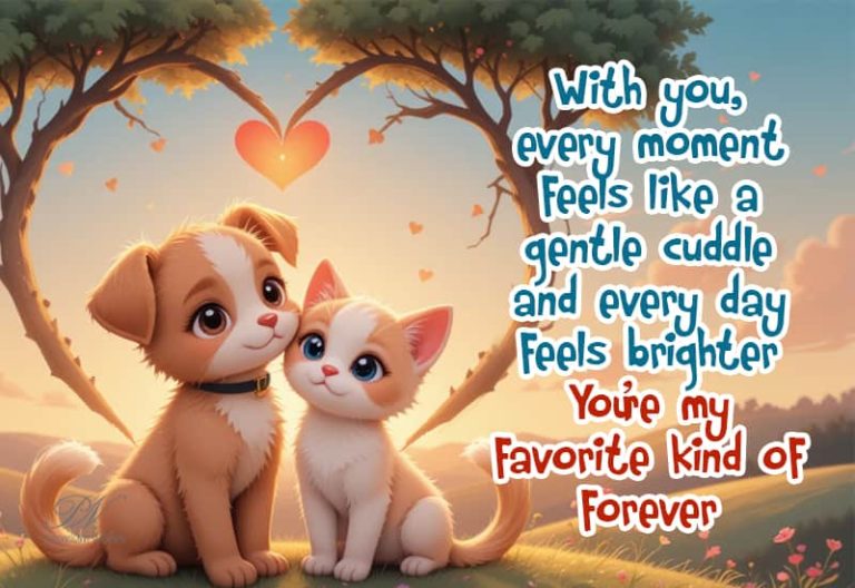 With you every moment feels like a gentle cuddle and every day feels brighter