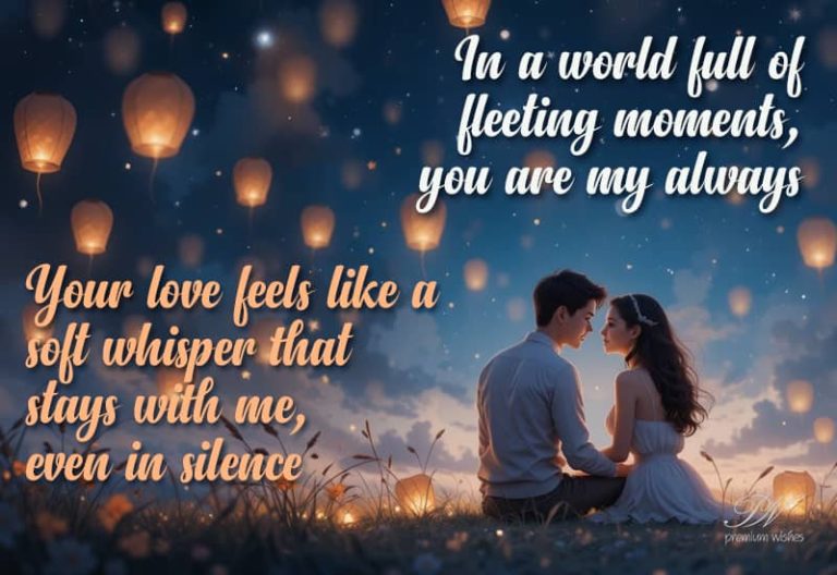 In a world full of fleeting moments, you are my always. Your love feels like a soft whisper that stays with me, even in silence