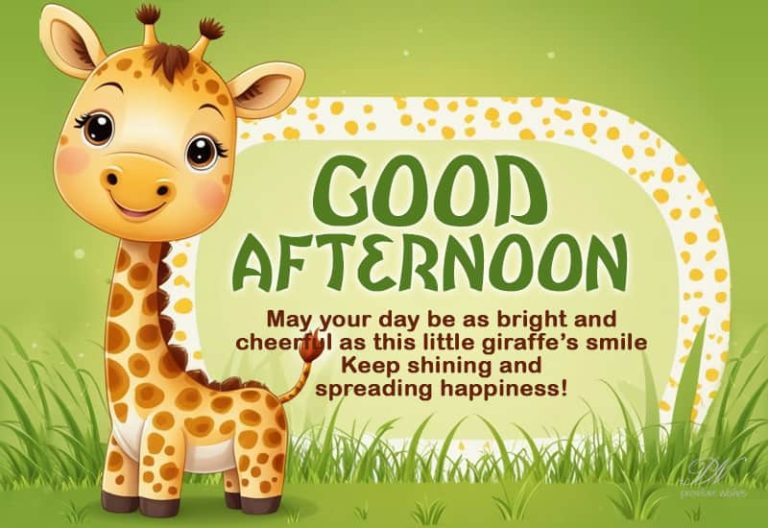 Good Afternoon – May your day be as bright and cheerful as this little giraffe’s smile – Keep shining and spreading happiness