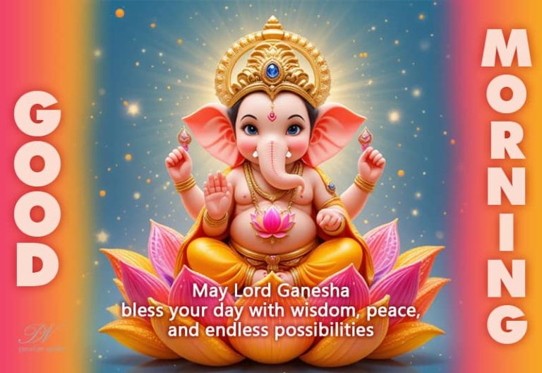 Good Morning – May Lord Ganesha bless your day with wisdom, peace and endless possibilities