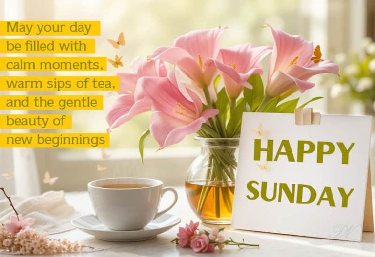 Happy Sunday – May your day be filled with calm moments, warm sips of tea and the gentle beauty of new beginnings