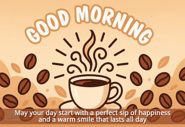 Good Morning – May your day start with a perfect sip of happiness and a warm smile that lasts all day