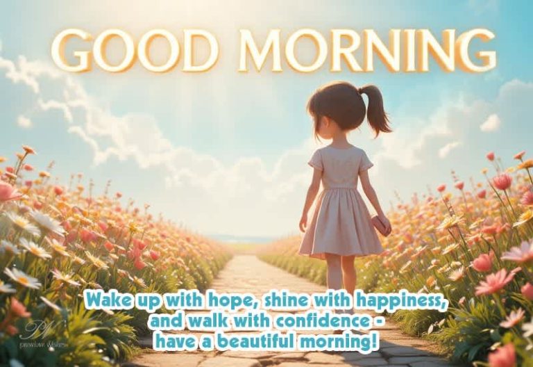 Good Morning – Wake up with hope, shine with happiness and walk with confidence – have a beautiful morning