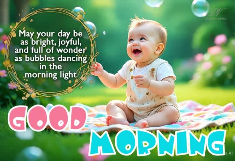 Good Morning – May your day be as bright, joyful and full of wonder as bubbles dancing in the morning light