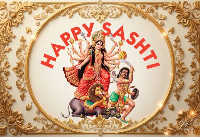 Wishing you a joyous Durga Sashti filled with peace, prosperity, and endless blessings