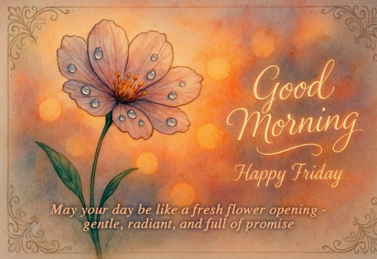 Good Morning – Happy Friday – May your day be like a fresh flower opening, gentle, radiant and full of promise