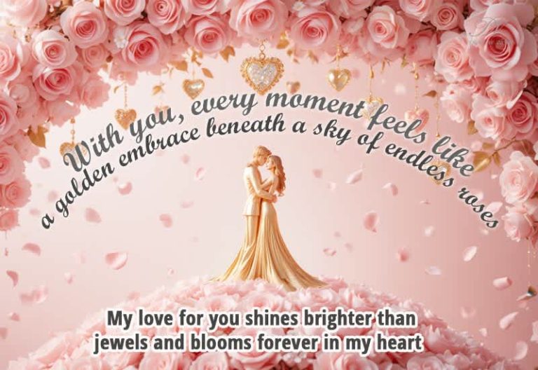 With you, every moment feels like a golden embrace beneath a sky of endless roses