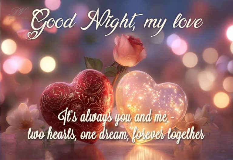 Good Night my love, It’s always you and me – two hearts, one dream, forever together