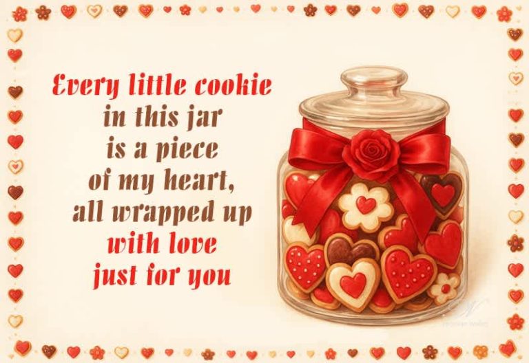 Every little cookie in this jar is a piece of my heart, all wrapped up with love just for you
