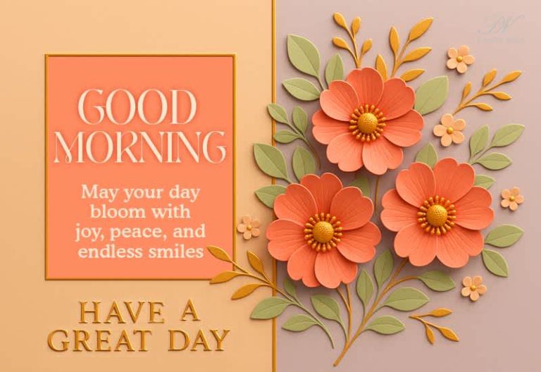 Good Morning – May your day bloom with joy, peace and endless smiles – Have a great day Good Morning – May your day bloom with joy, peace and endless smiles – Have a great day