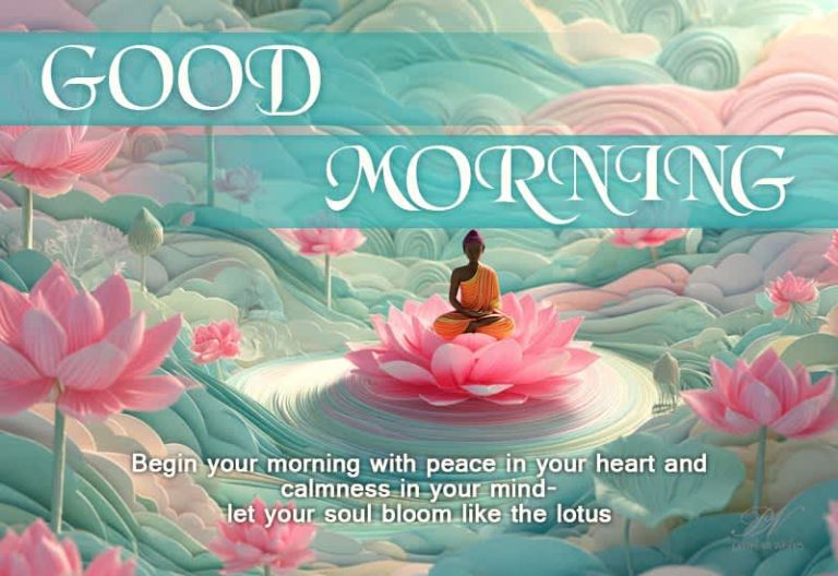 Good Morning – Begin your morning with peace in your heart and calmness in your mind – let your soul bloom like the lotus