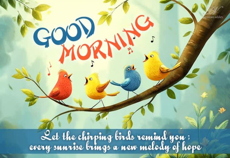 Good Morning – Let the chirping birds remind you ; every sunrise brings a new melody of hope