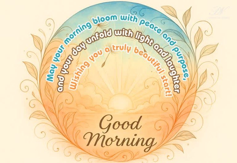 May your morning bloom with peace and purpose, and your day unfold with light and laughter. Wishing you a truly beautiful start! May your morning bloom with peace and purpose, and your day unfold with light and laughter. Wishing you a truly beautiful start!
