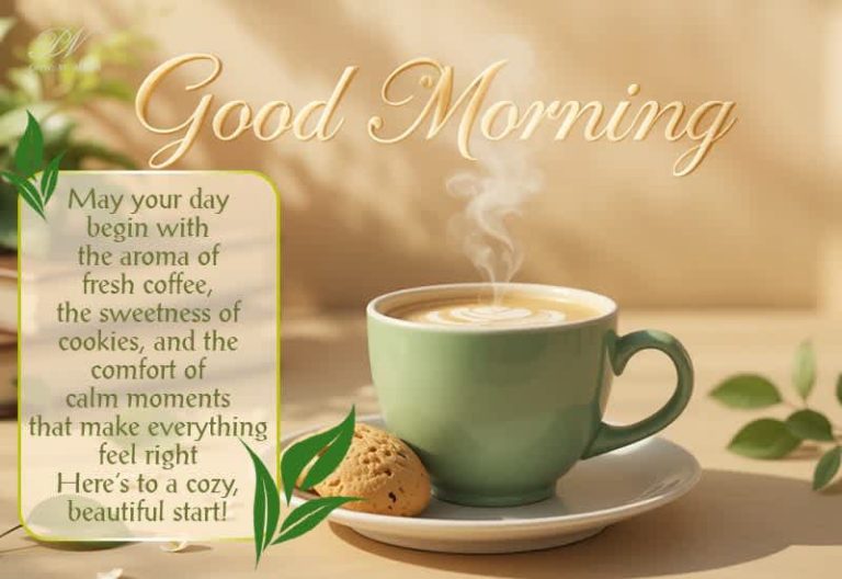 Good Morning – May your day begin with the aroma of fresh coffee, the sweetness of cookies, and the comfort of calm moments that make everything feel right