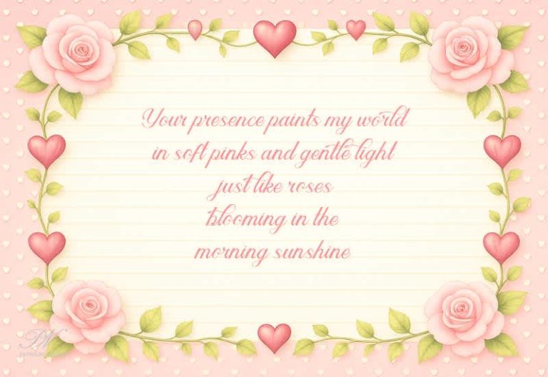Your presence paints my world in soft pinks and gentle light — just like roses blooming in morning sunshine