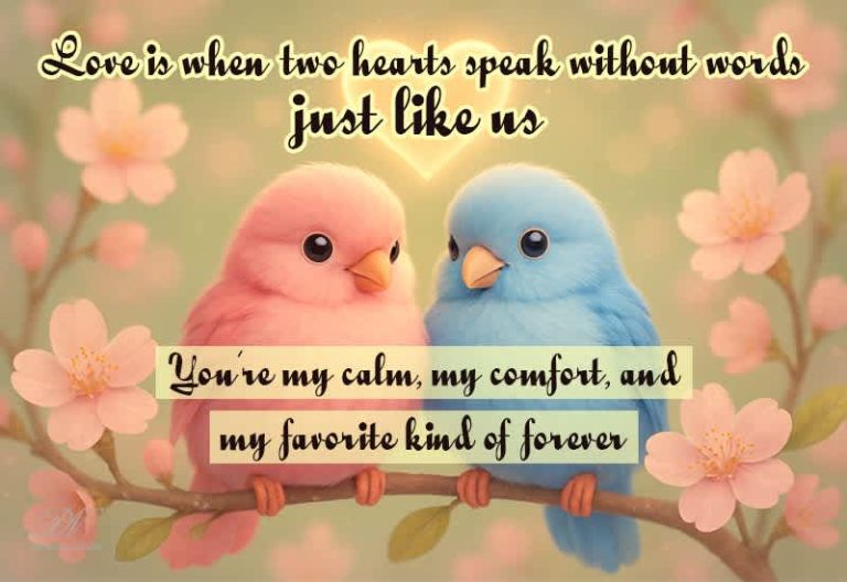 Love is when two hearts speak without words — just like us