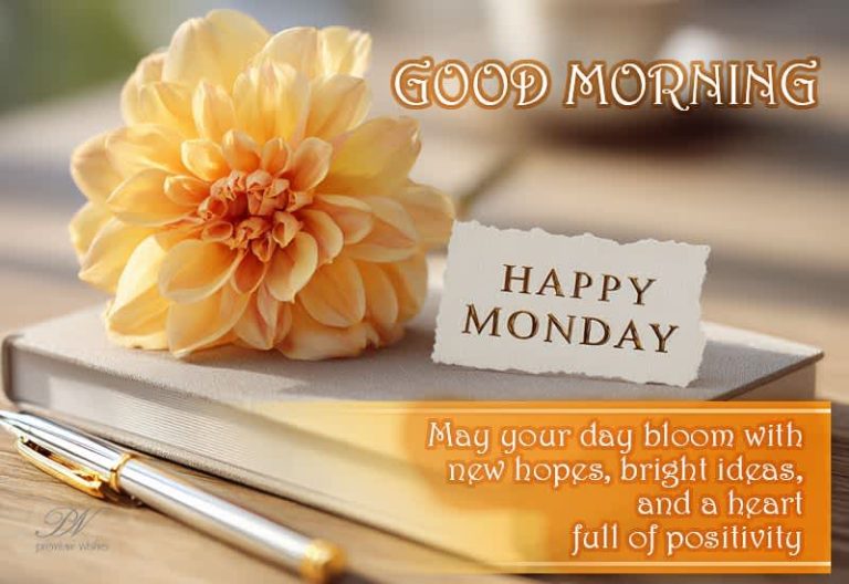 Good Morning and Happy Monday! May your day bloom with new hopes, bright ideas, and a heart full of positivity Good Morning and Happy Monday! May your day bloom with new hopes, bright ideas, and a heart full of positivity